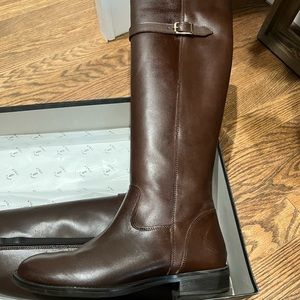 Genuine leather knee high brown boots size 7
